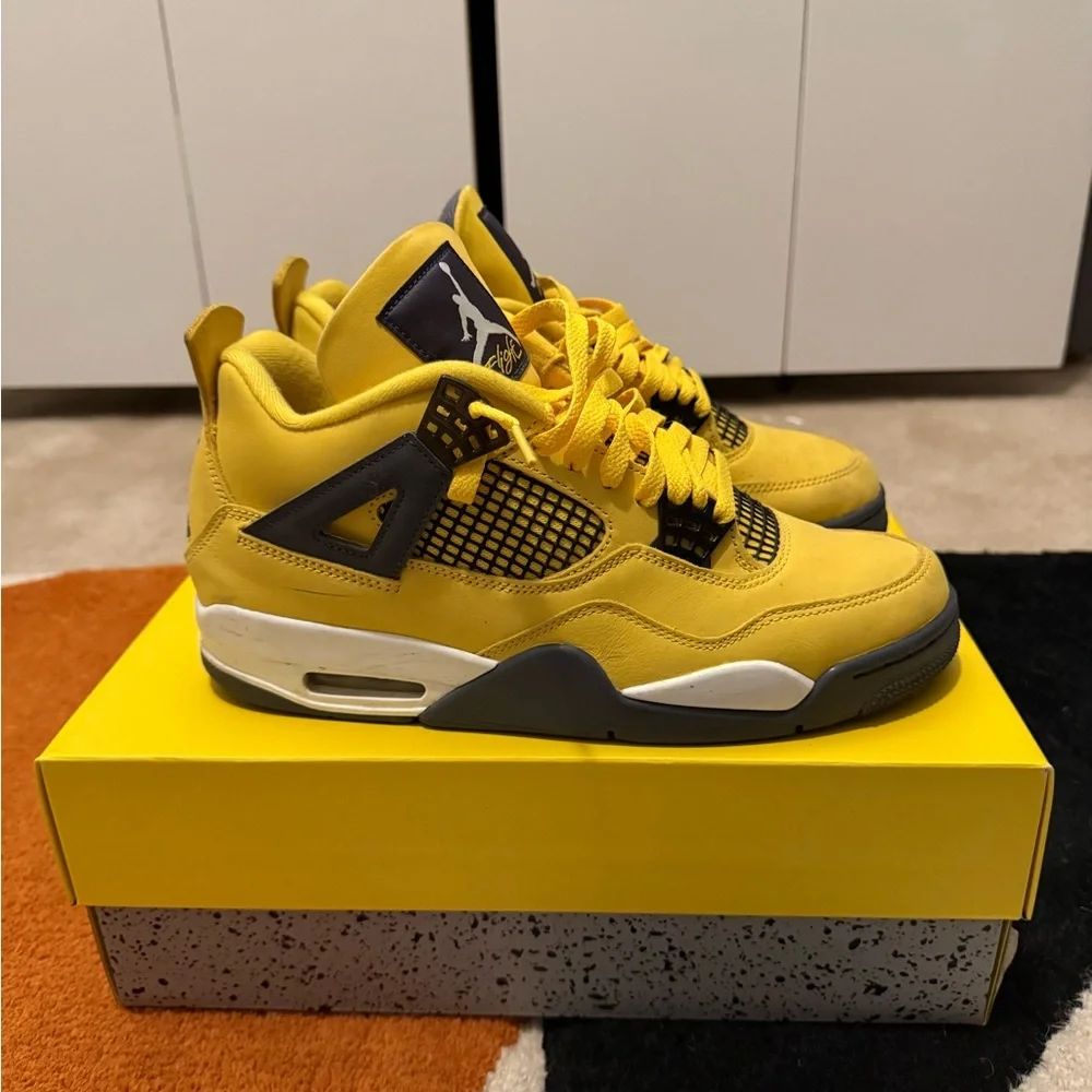 Jordan 4 Lightning Yellow Air Jordan Sneakers - Picture 2 of 5
